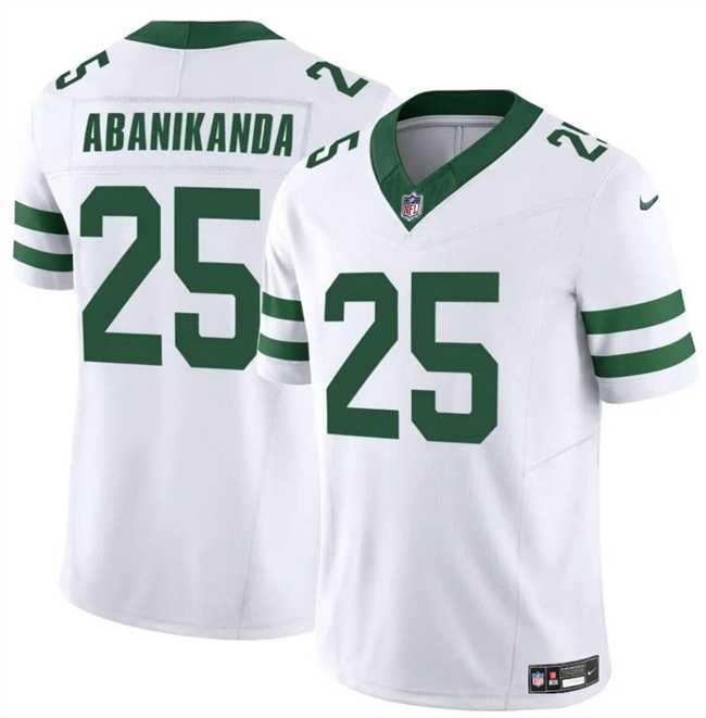 Men & Women & Youth New York Jets #25 Israel Abanikanda White 2024 F.U.S.E. Vapor Limited Football Stitched Jersey